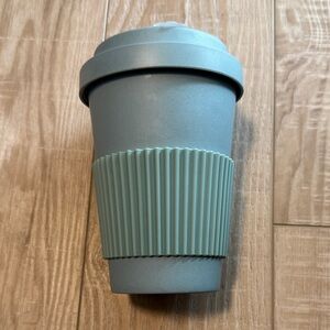 General Supply Reusable Travel Tumbler Cup with Ribbed Sleeve - Sage Green